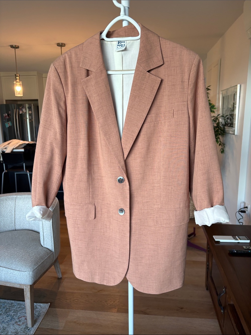 Lightweight Blush Pink Women's Blazer Jacket